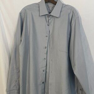 GUC Men's Van Heusen Gray Button Down Fitted Longsleeve